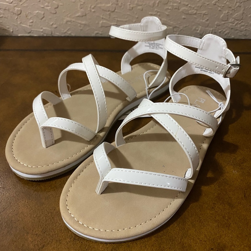 White strappy sandals